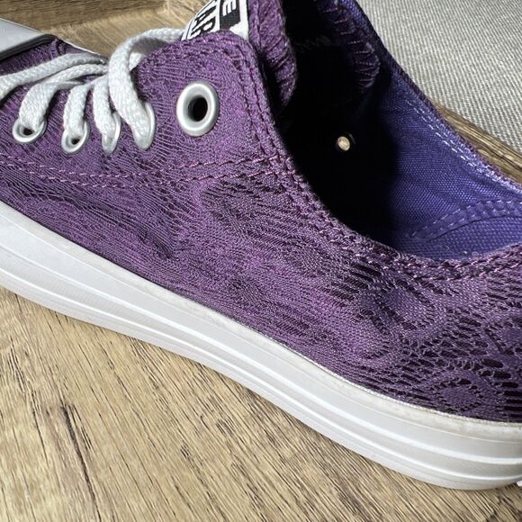 SINGLE SHOE Converse Purple Jacquard Shoe LEFT FOOT Womens Size 7 Amputee - Picture 2 of 11